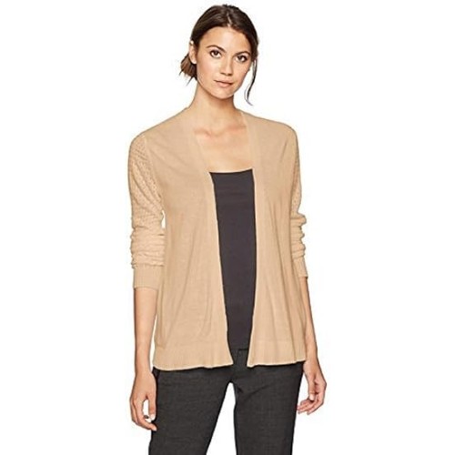 Sag-Harbor-Womens-Long-Stitch-On-Sleeves-Open-Front-Cardigan